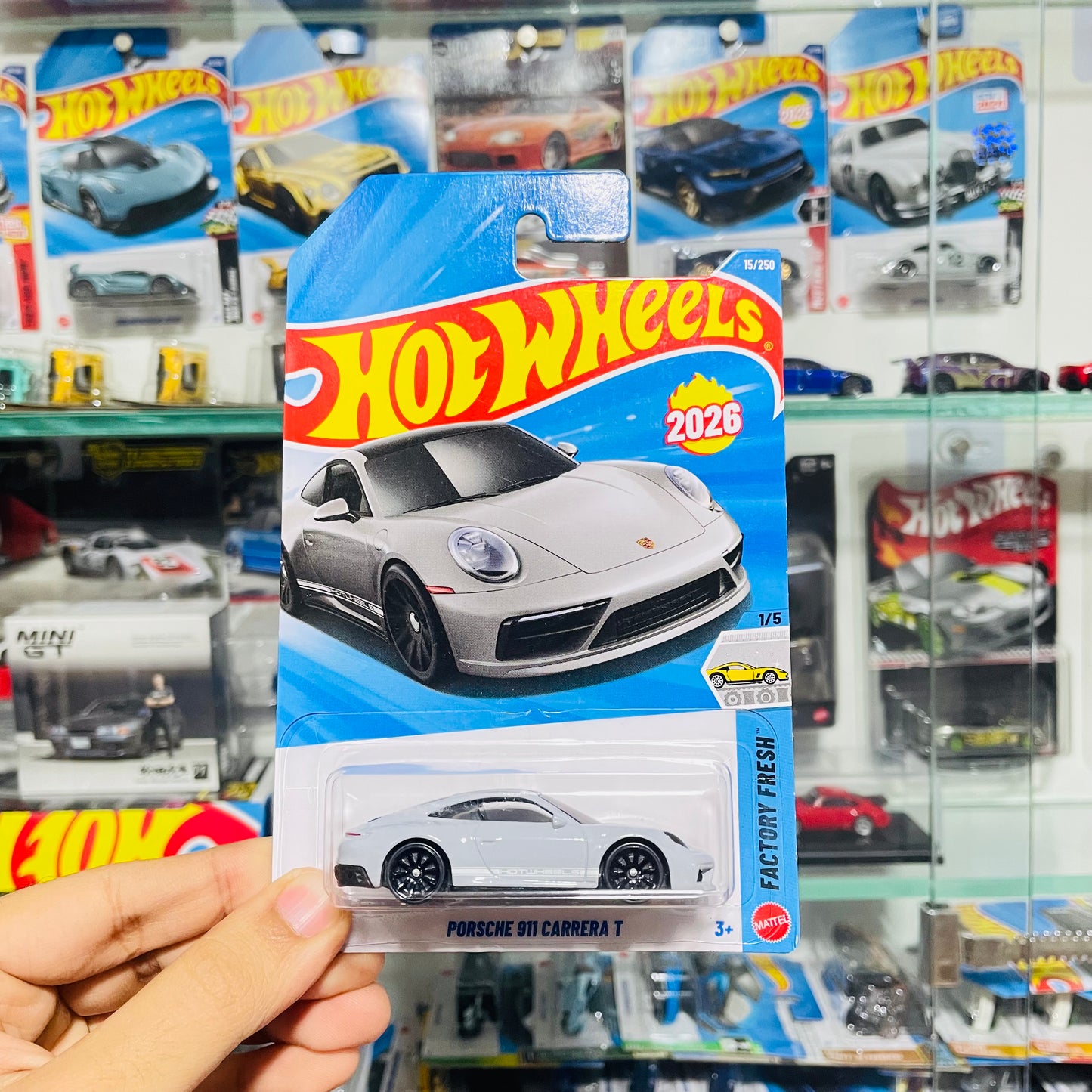 Porsche 911 Carrera T, Hot wheels Mainline, Imported Card