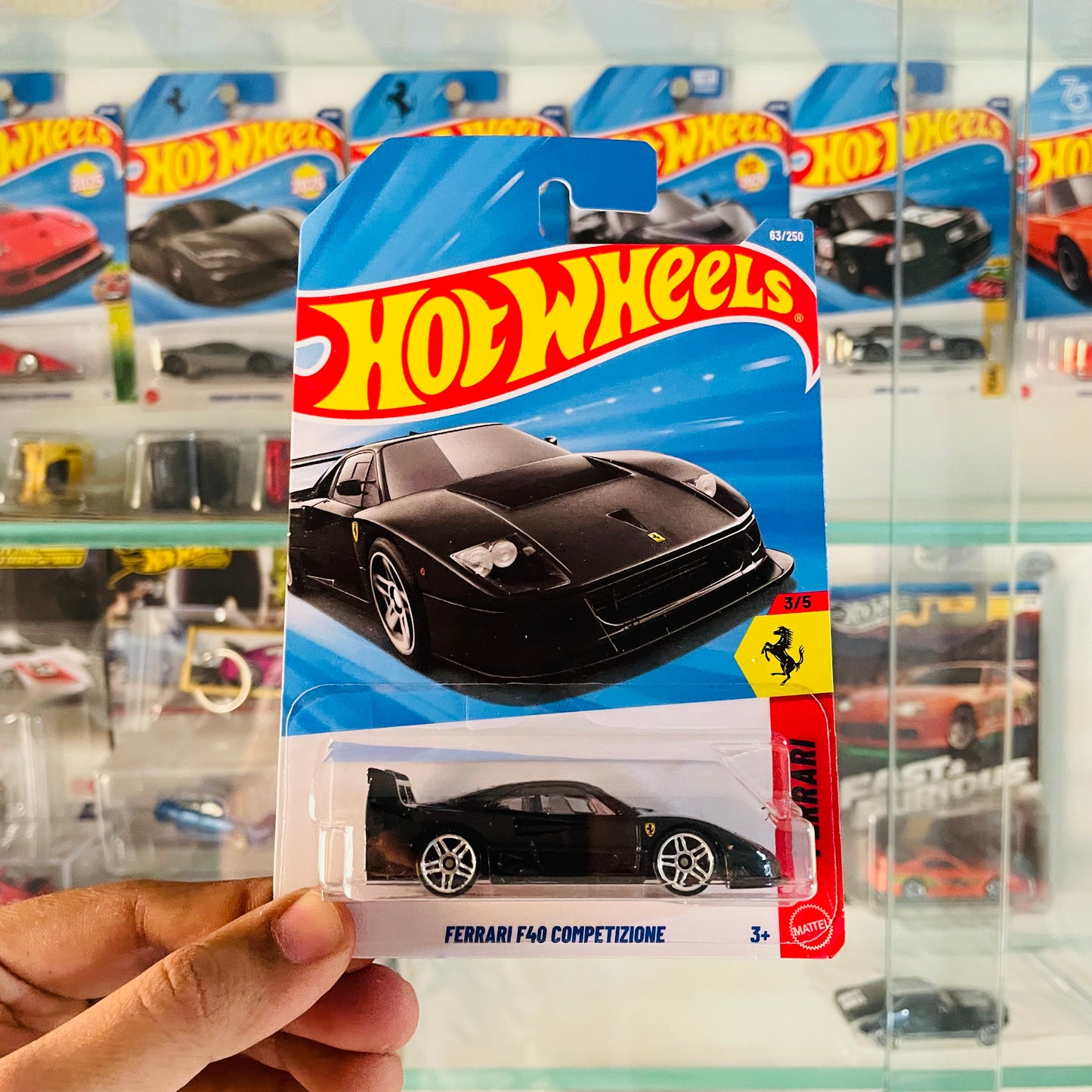 FERRARI F40 COMPETIZIONE, Black Colour, Hot Wheels Mainline