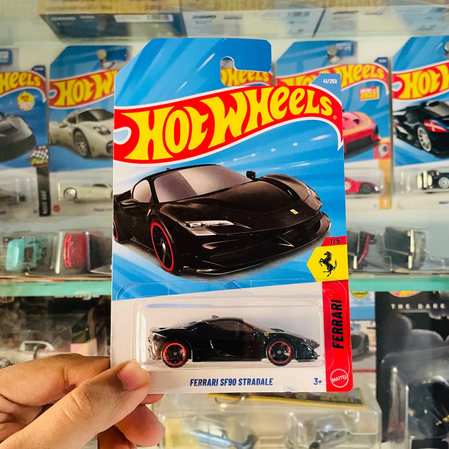 Ferrari SF90 Black, Hot Wheels Mainline.