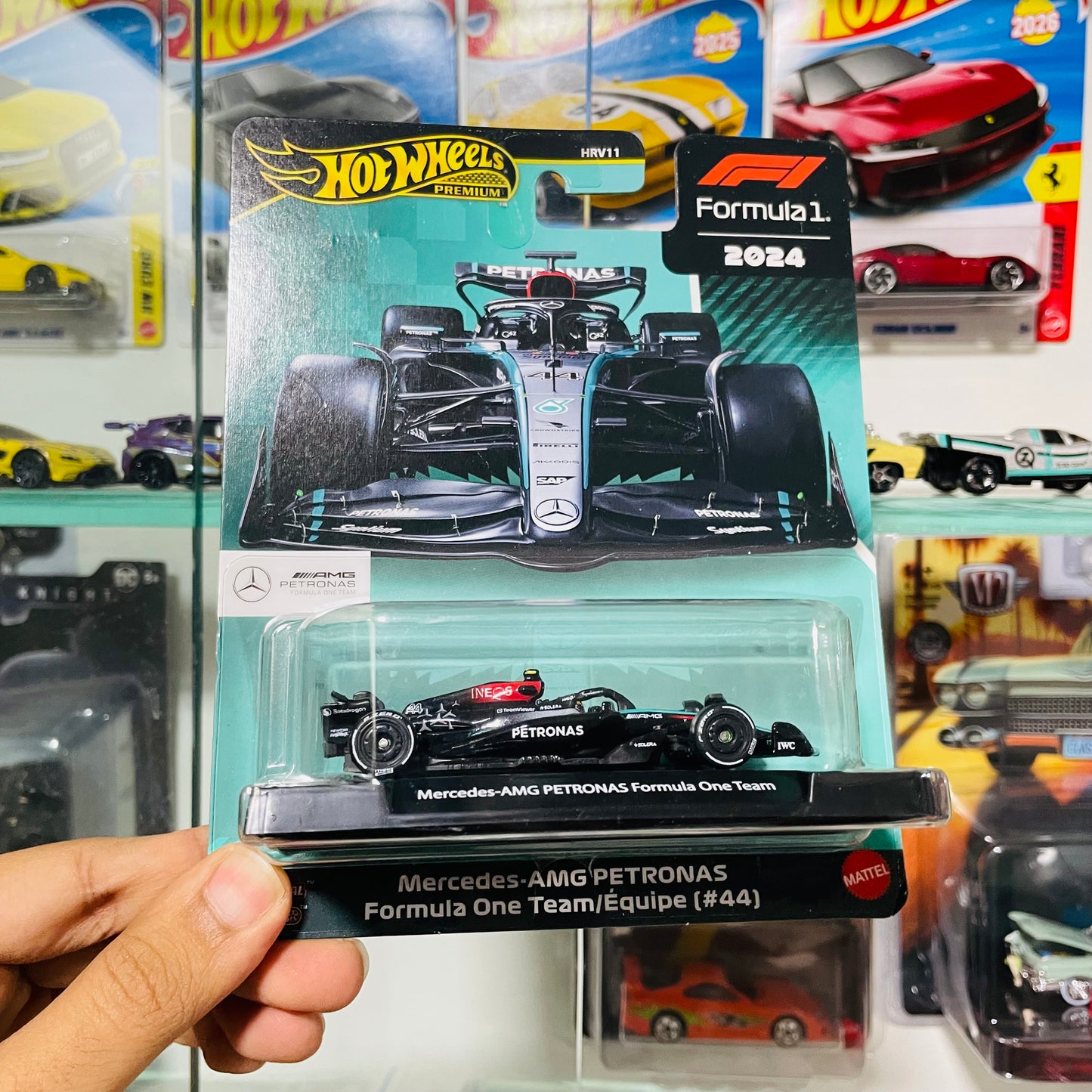 2024 (44) Mercedes AMG Petronas F1, Hot Wheels Premium Imported