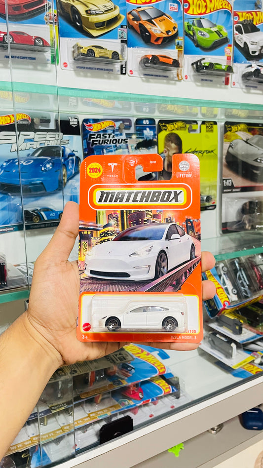 Tesla Model 3, Matchbox Mainline, U.S Imported Card