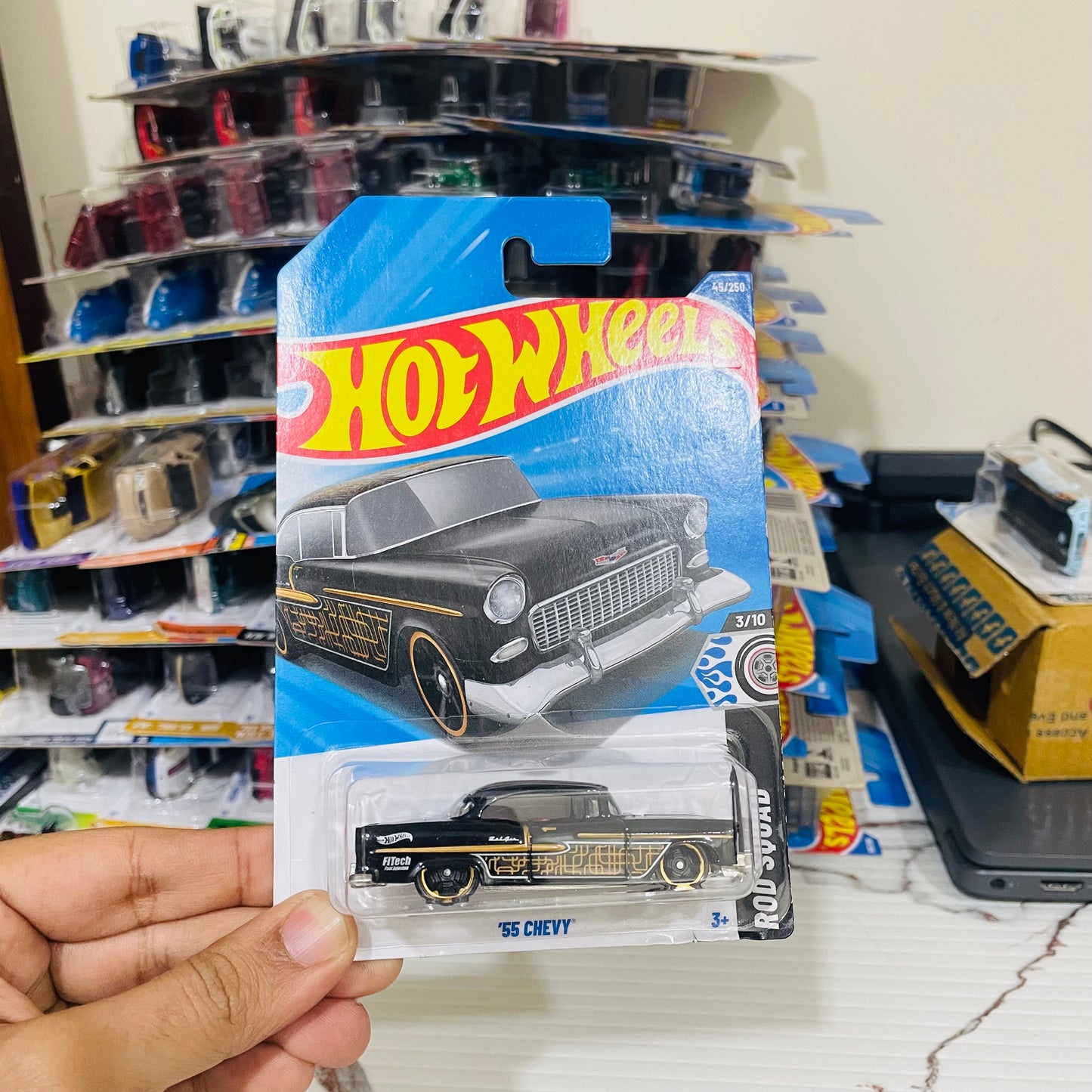 55 Chevy, Hot wheels Mainline, Imported Card